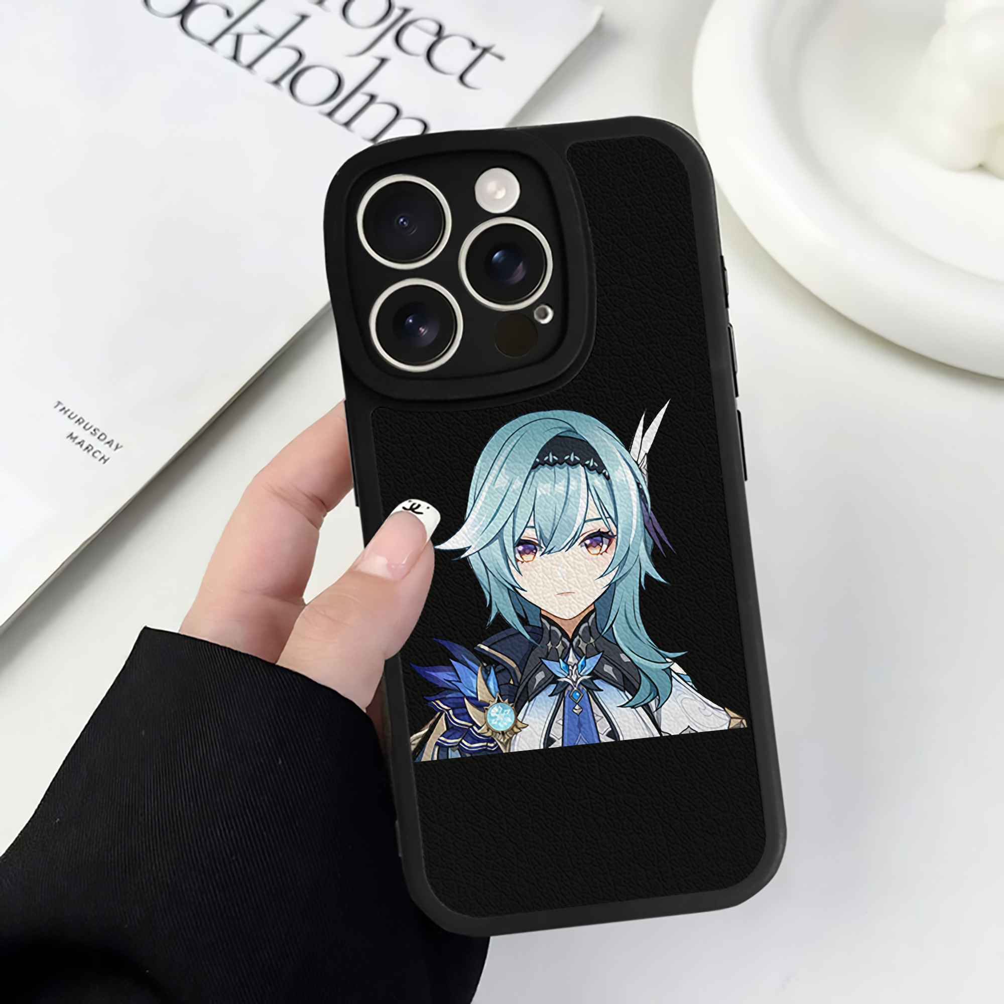 げんし神 优菈 ゆうら genshin Yūra 【iPhone 16シリーズ対応】シリコンスマホケース（レザー調） 材質：シリコン